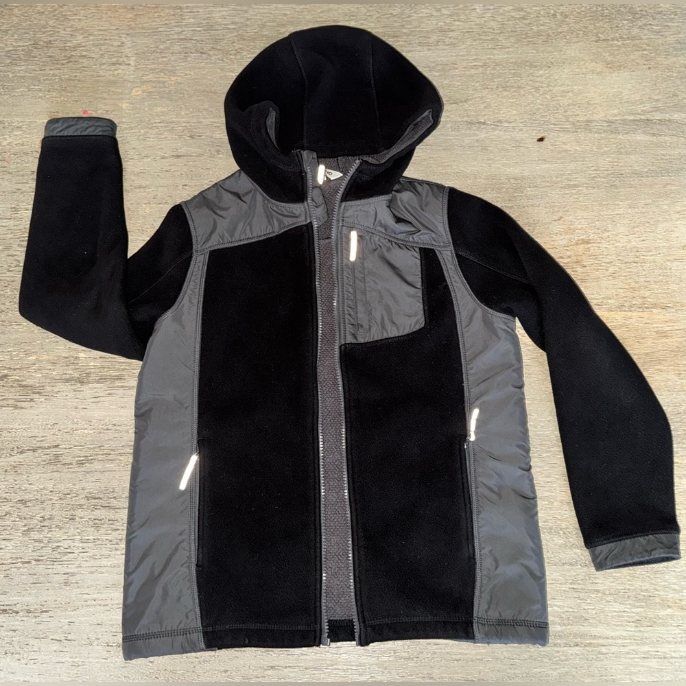 ☀️Lands' End Kids Black and Gray Fleece Jacket